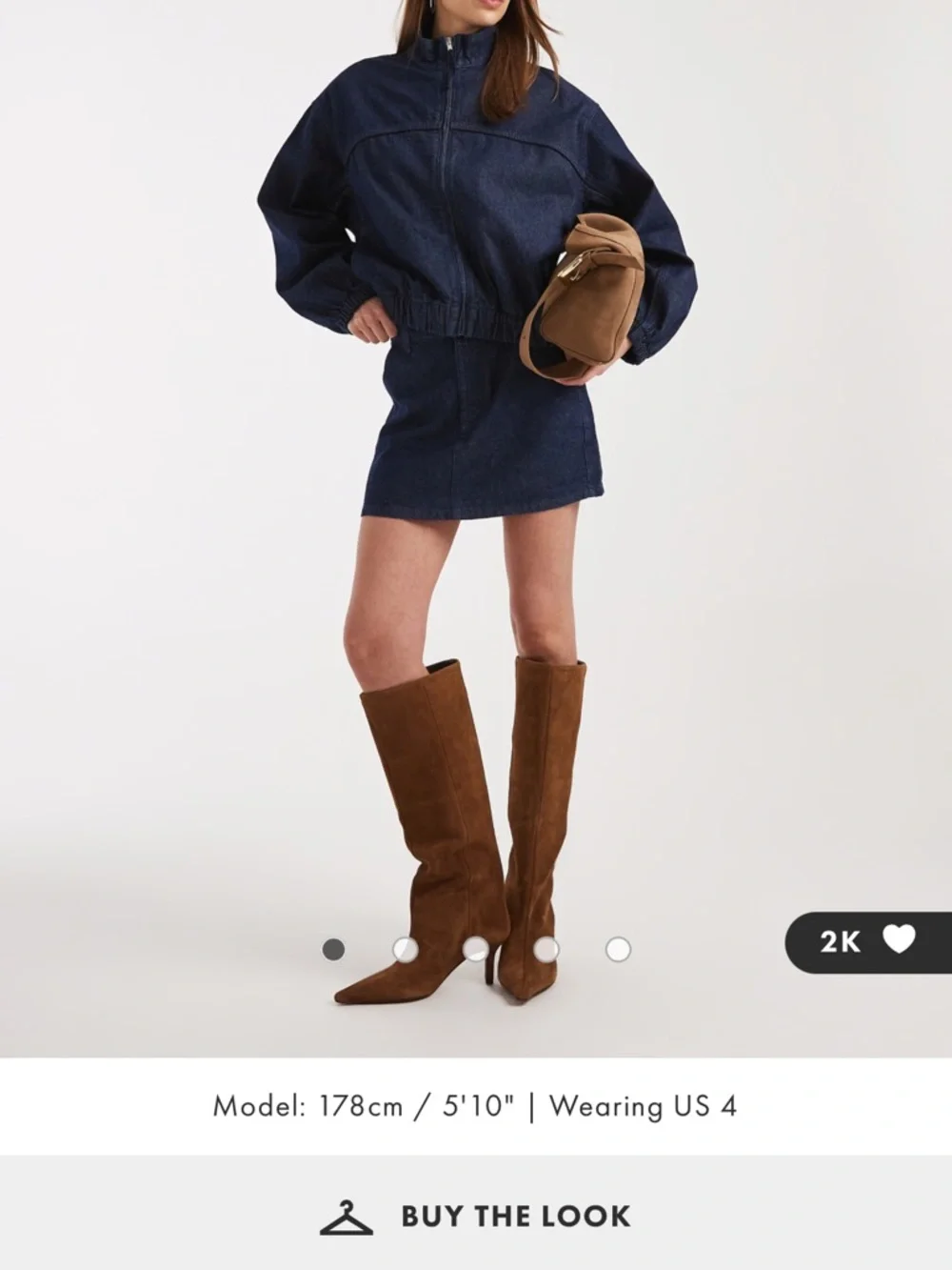 Asos Design Dark Blue Denim Mini Skirt - Picture 1 of 4